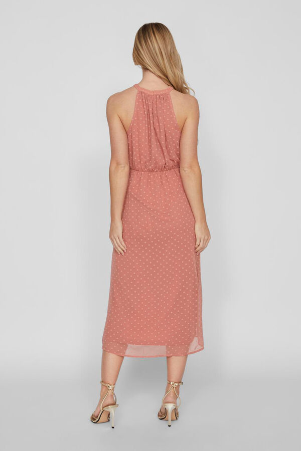 Vila Vestido cuello halter Rosa