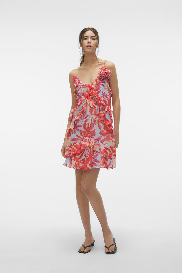 Vero Moda Vestido curto de folhos  Azul