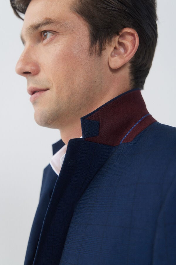 Cortefiel Blazer quadrados s&eacute;rie XXI Azul