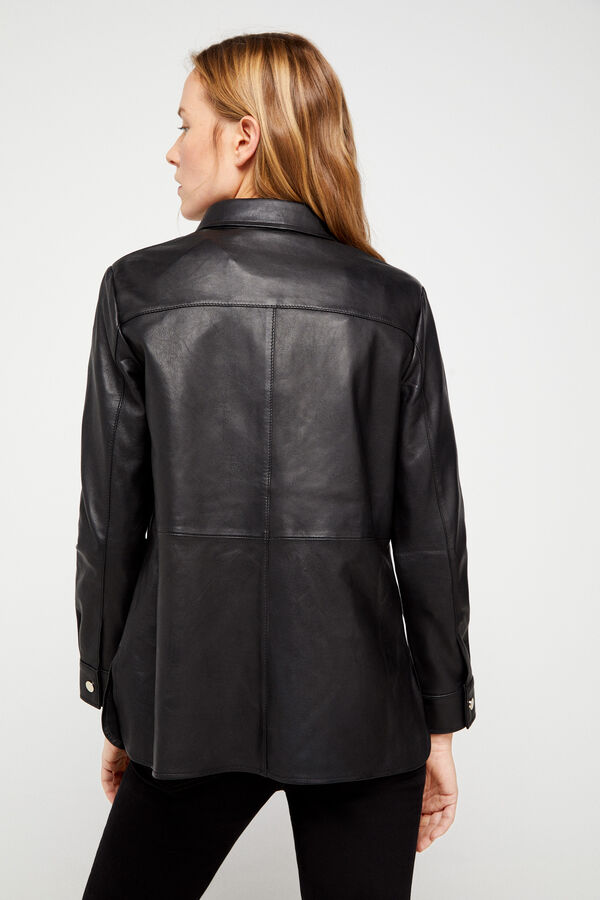 Cortefiel Blus&atilde;o de pele Preto