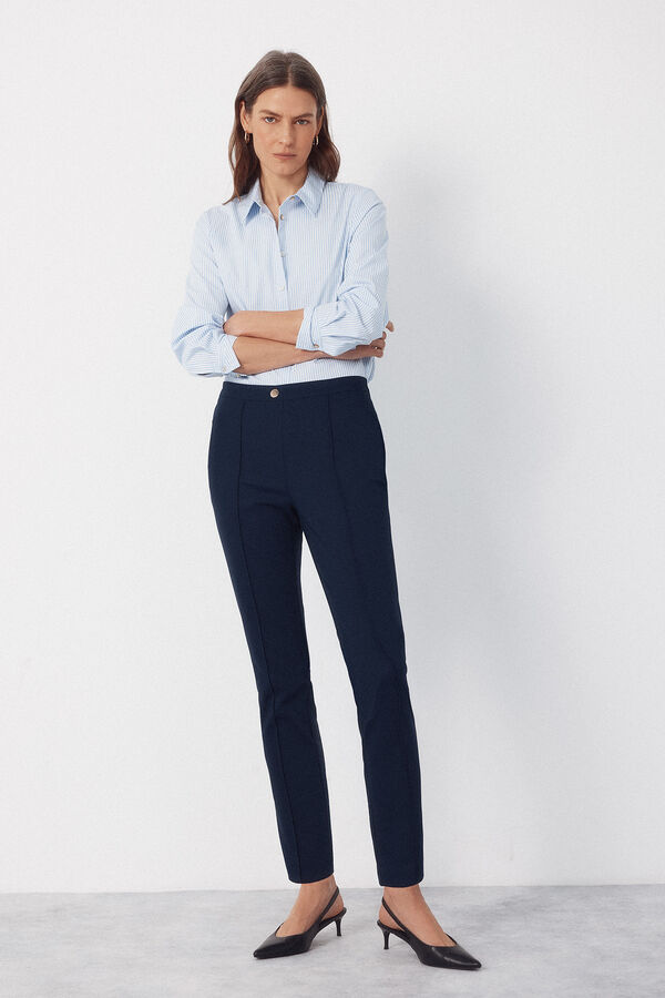 Cortefiel Pantal&oacute;n skinny el&aacute;stico Azul marino