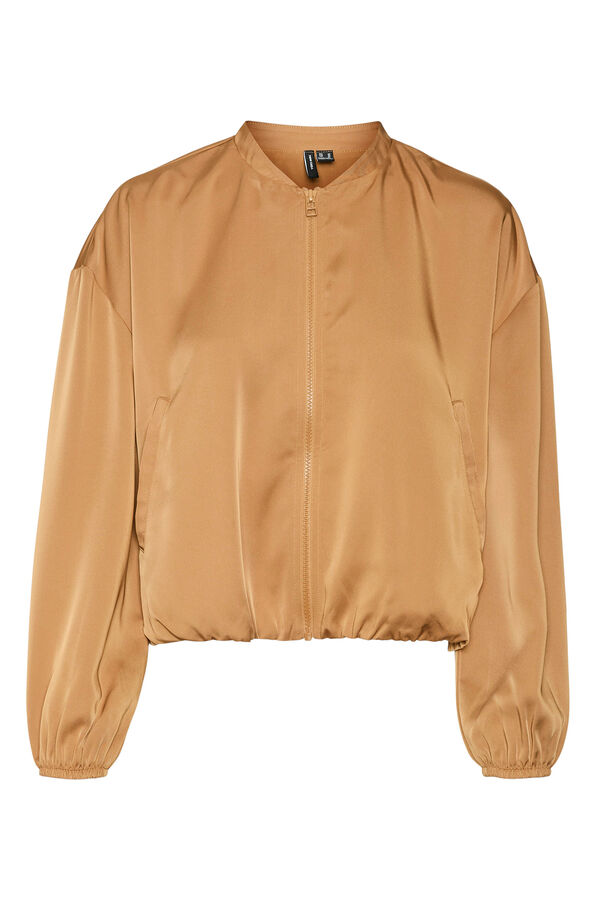Vero Moda Jaqueta bomber com efeito acetinado Castanho
