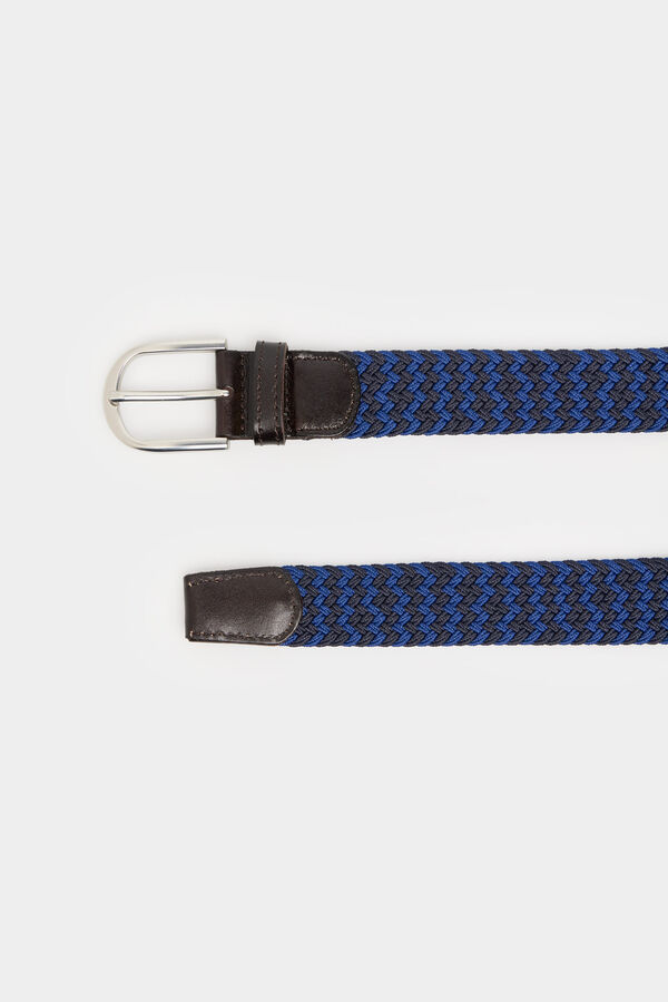 Cortefiel Cintur&oacute;n trenzado elastico Azul marino
