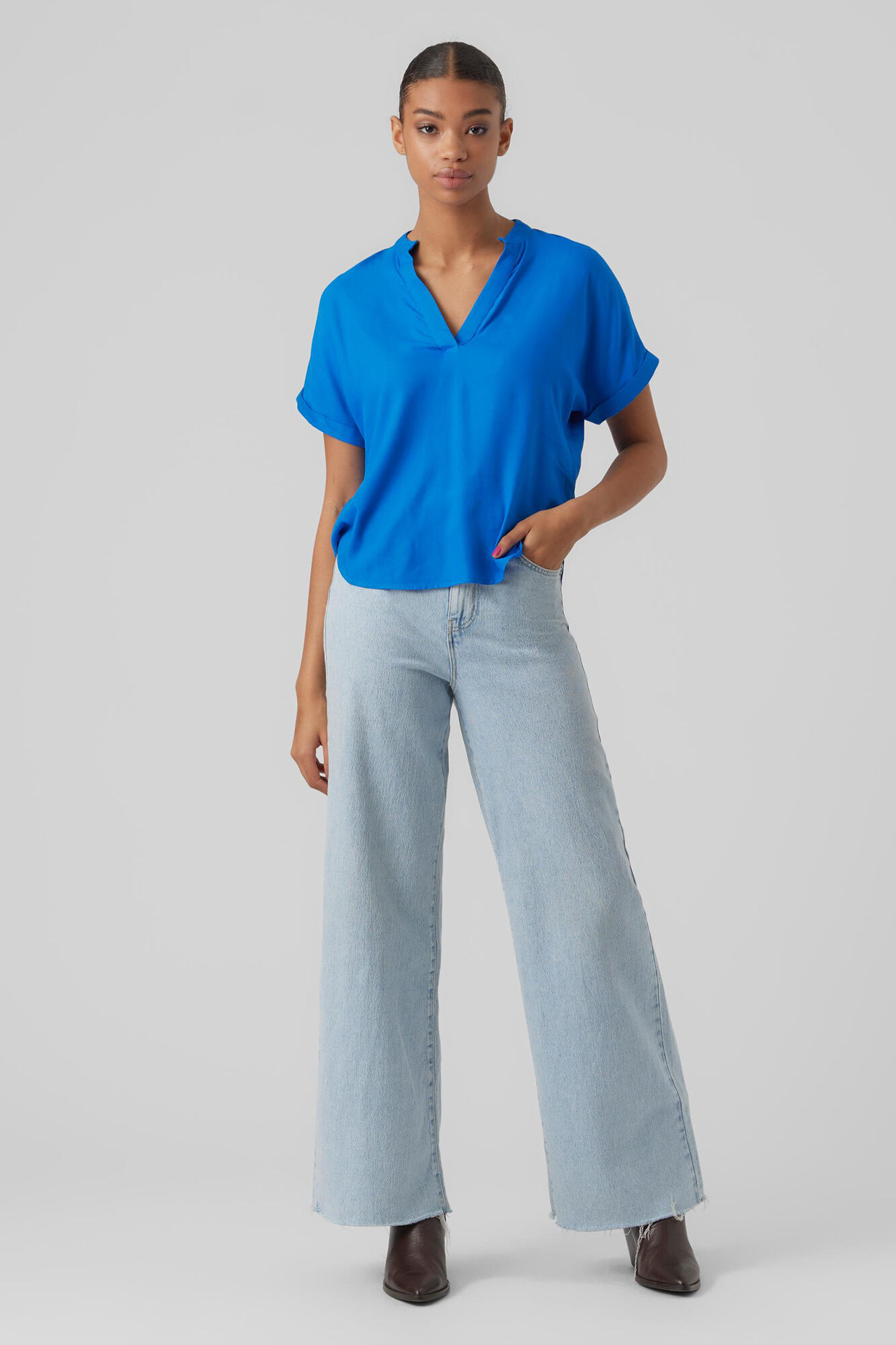 Vero Moda Top b&aacute;sico de manga corta