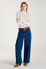 Vila Jersey de cuello alto con viscosa Beige