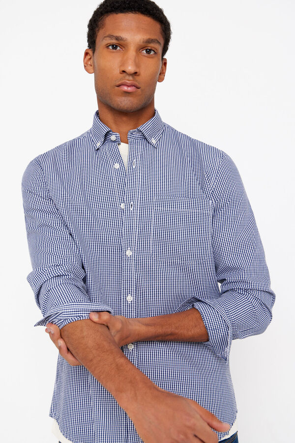 Cortefiel Camisa cuadros f&aacute;cil plancha Azul