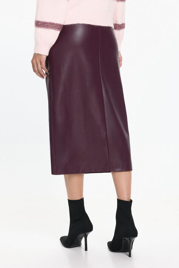 Vero Moda Falda larga polipiel Morado