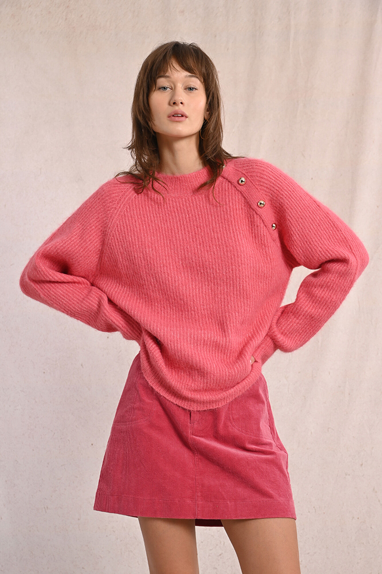 Molly Bracken Jersey de manga larga detalle botones