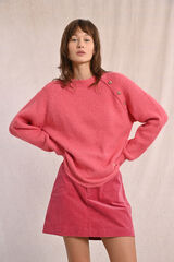 Molly Bracken Jersey de manga larga detalle botones Coral