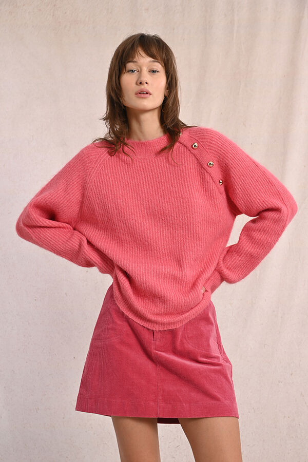 Molly Bracken Jersey de manga larga detalle botones Coral