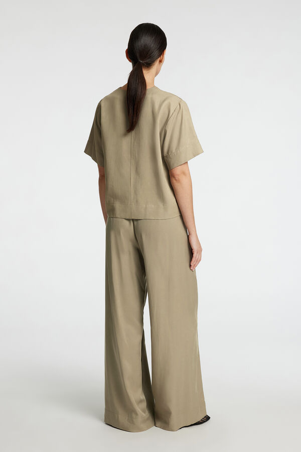 Selected Femme Calças largas com pregas  Cinzento