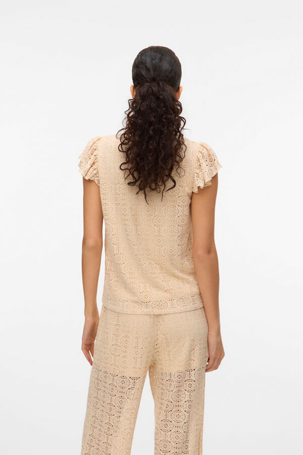 Vero Moda Top vazado com mangas franzidas Cinzento