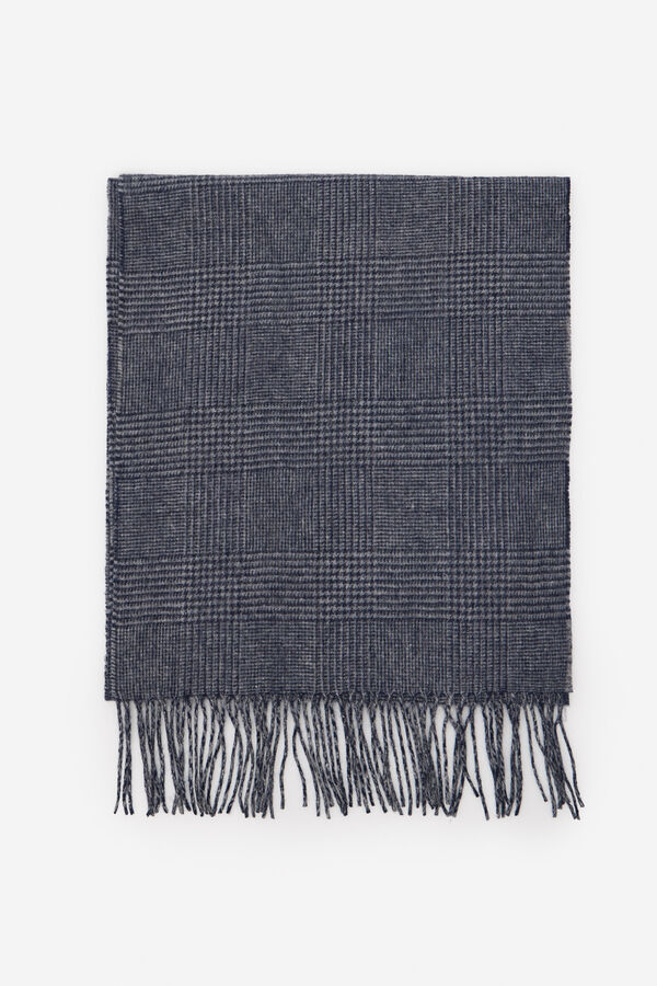 Cortefiel Bufanda tela cuadros Azul marino