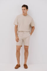 Cortefiel Bermuda calças chino leve ajustável Tostado