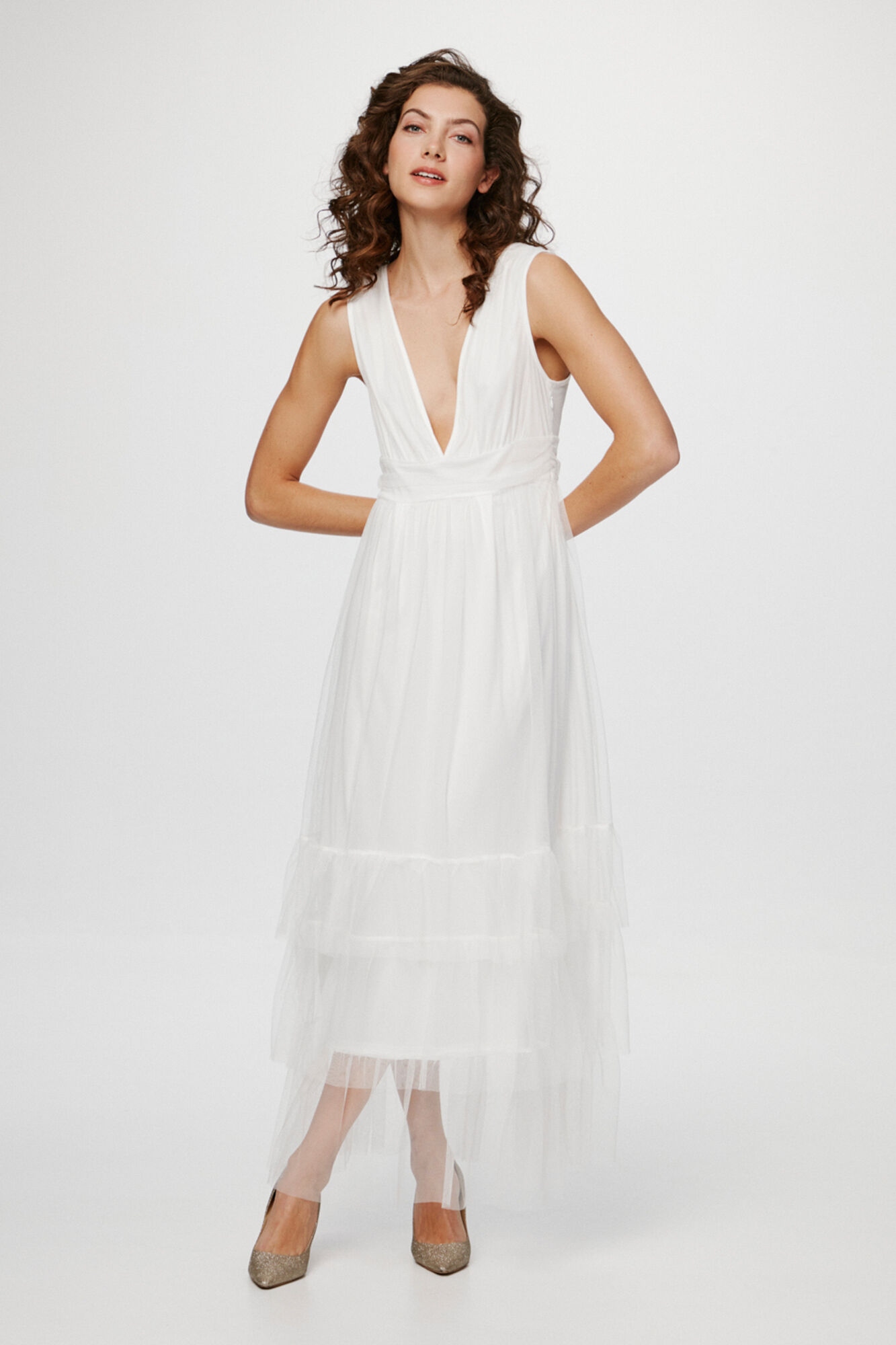 Vila Vestido largo con volantes