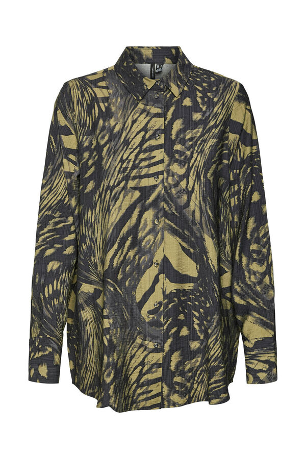 Vero Moda Camisa estampada manga larga Verde oscuro