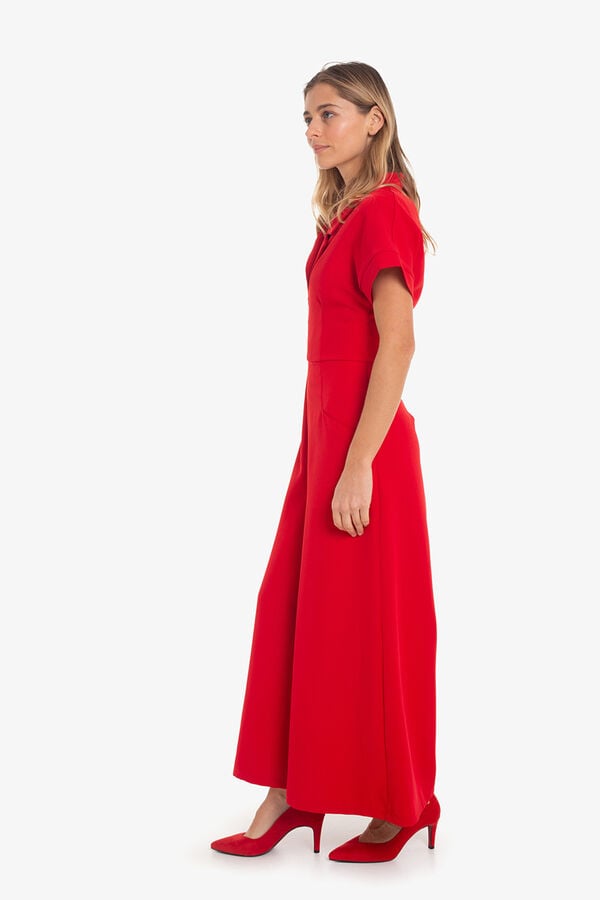 Cupl&eacute; Mono cremallera punto crep Rojo