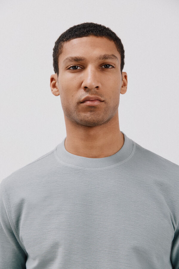 Cortefiel Sweatshirt de tecido leve e macio Azul