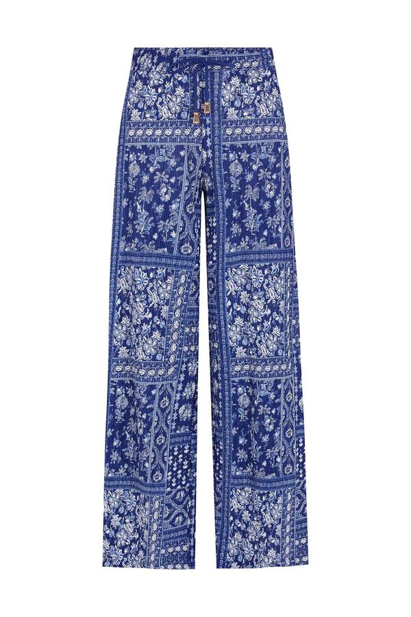 Cortefiel Pantal&oacute;n punto flu&iacute;do Estampado azul