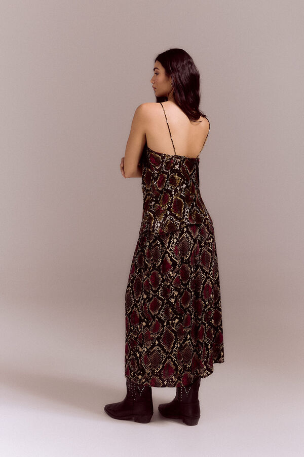 Slowlove Top lencero estampado serpiente Estampado granate