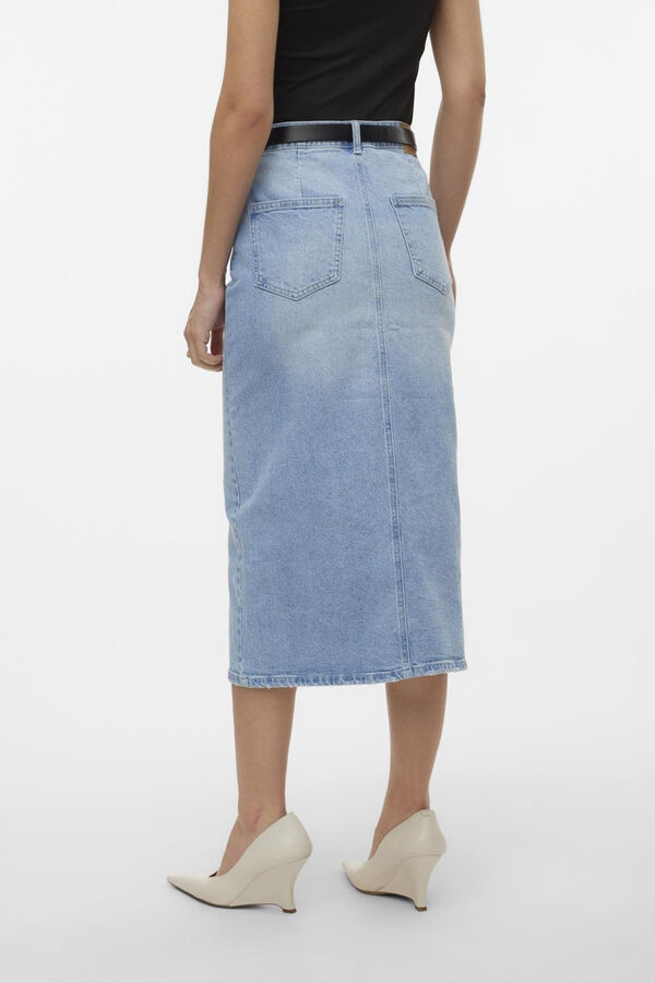 Vero Moda Falda vaquera midi Azul