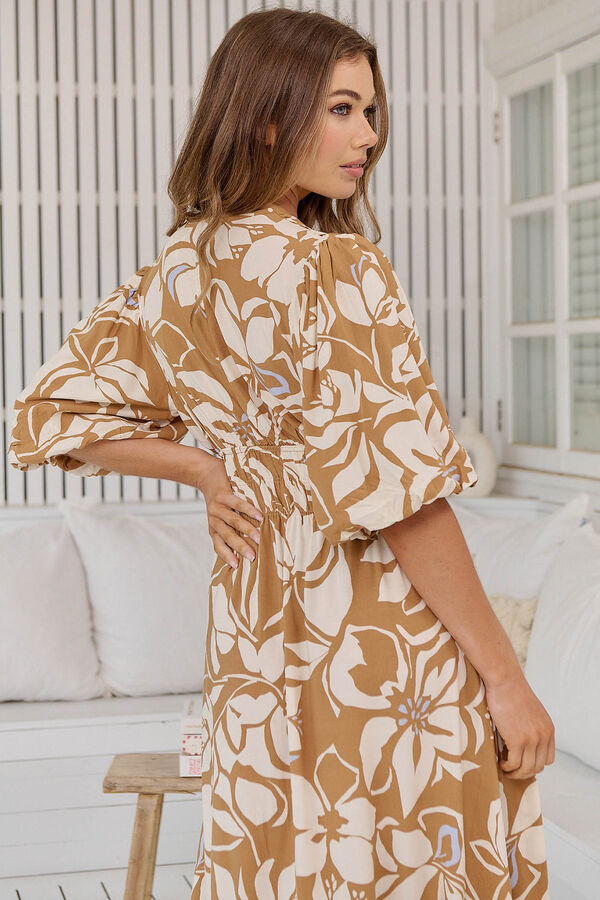 Jaase Vestido largo estampado Sonya Marr&oacute;n