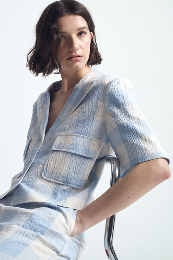 Object Blazer fluido de manga curta Azul