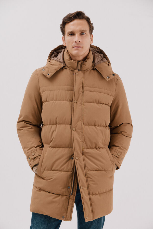 Cortefiel Parka acolchada Camel