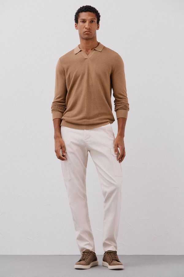 Cortefiel Jersey punto fino Beige