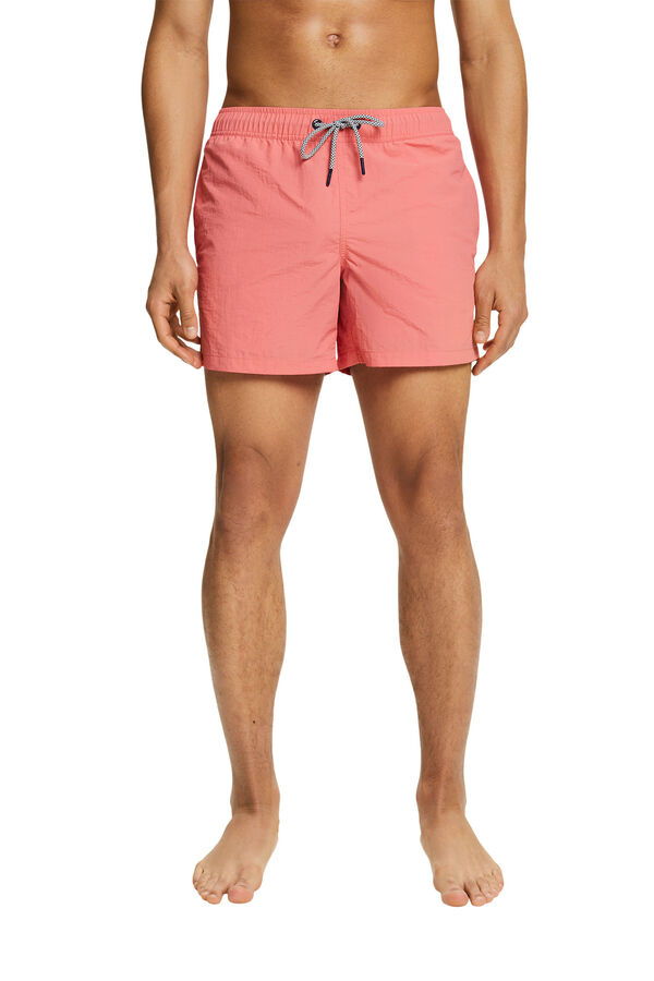 Esprit Ba&ntilde;ador bermuda liso monocolor con material reciclado Coral