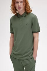 Fred Perry Polo con dos tonos Fred Perry Kaki