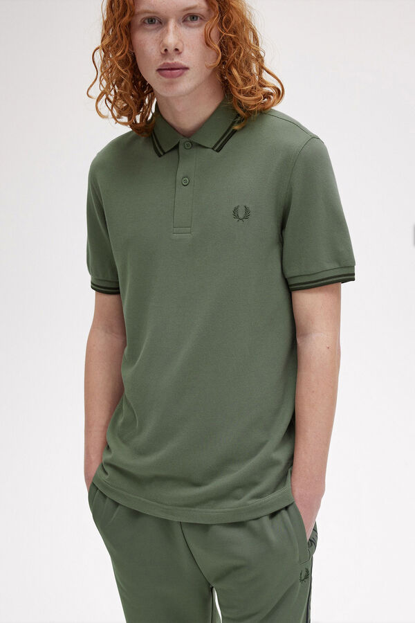 Fred Perry Polo con dos tonos Fred Perry Kaki