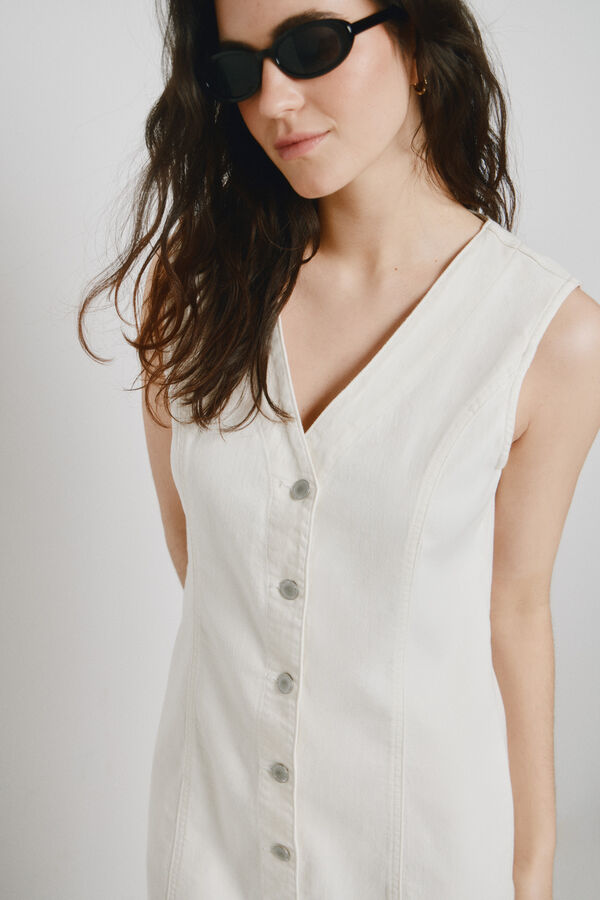 Vero Moda Vestido curto em denim Branco