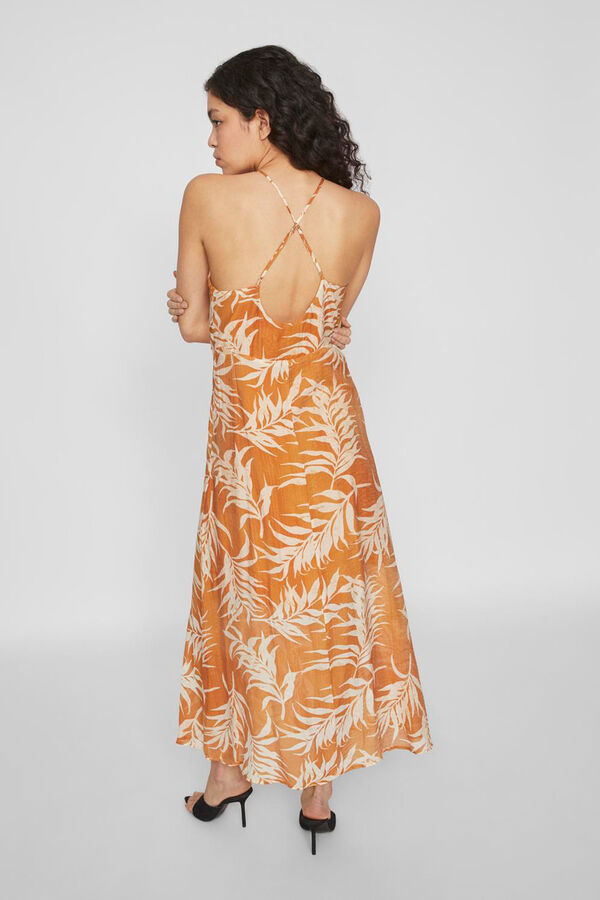 Vila Vestido midi estampado Amarillo