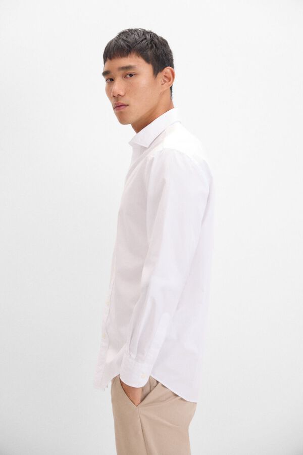 Cortefiel Camisa lisa popel&iacute;n Blanco