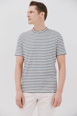 Cortefiel Camiseta rayas slub Marfil