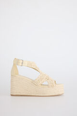 Slowlove Sandalia plataforma rafia Beige