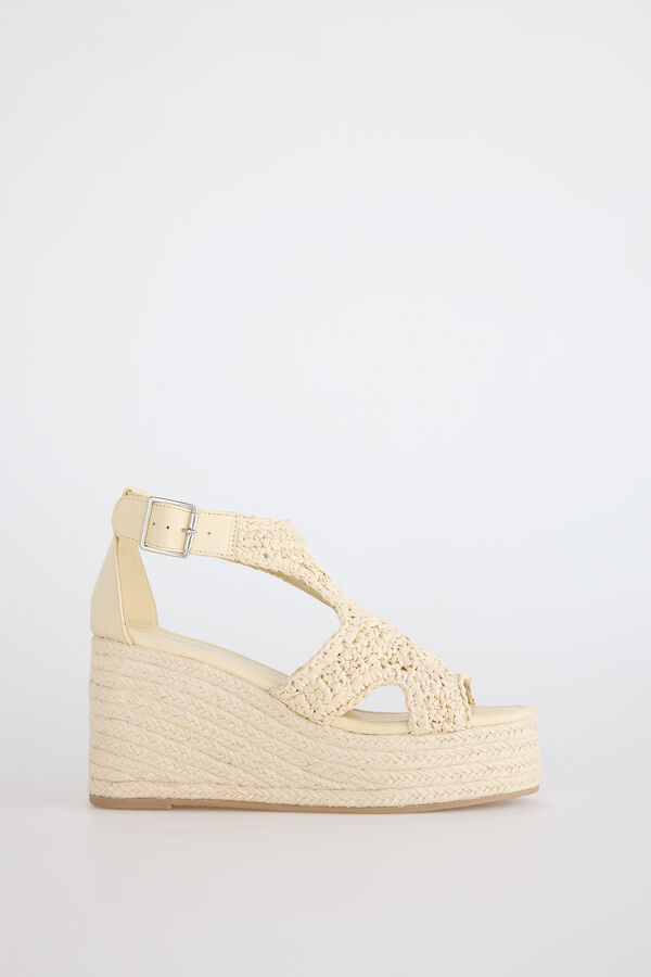 Slowlove Sandalia plataforma rafia Beige