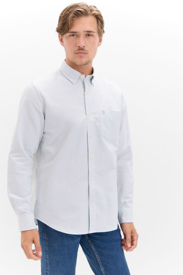 Cortefiel Camisa oxford rayas Kaki