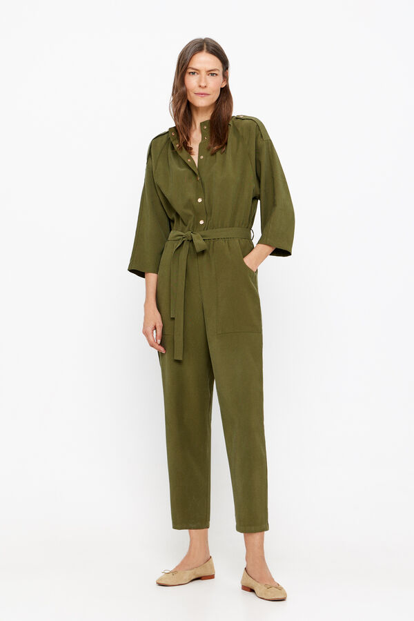 Cortefiel Macac&atilde;o comprido fluido Verde