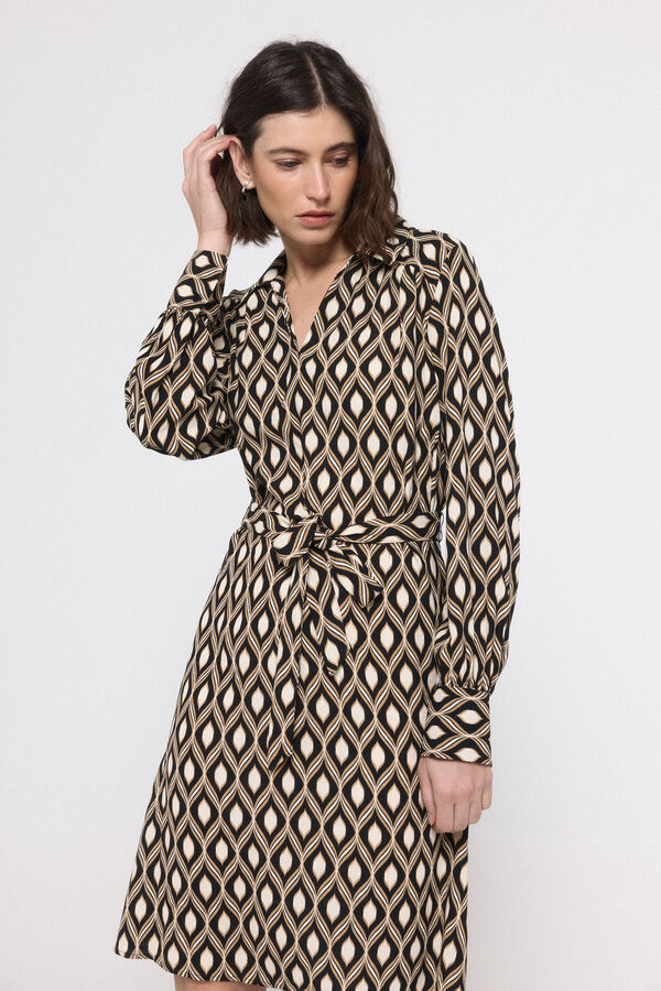 Vero Moda Vestido camisero midi Negro