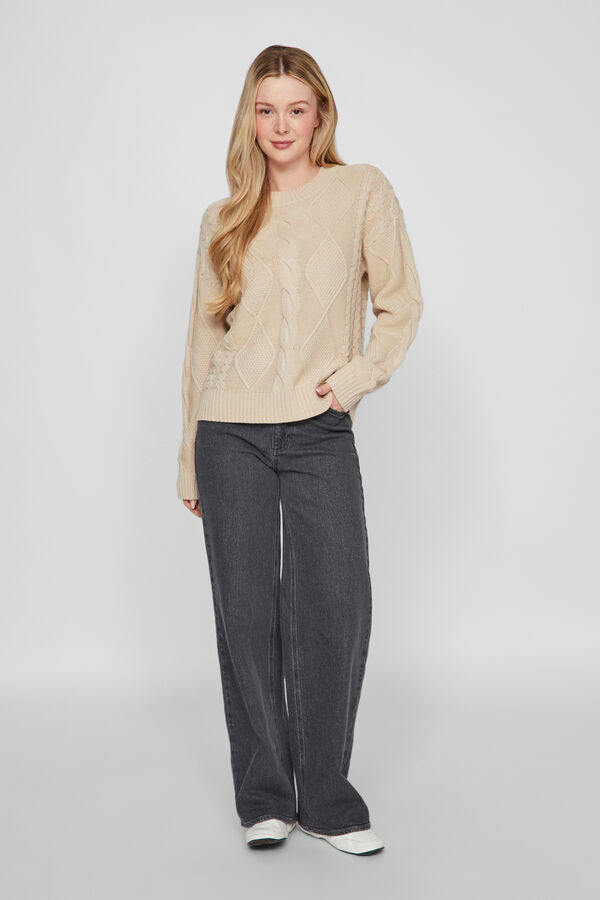 Vila Jersey de punto con ochos Gris