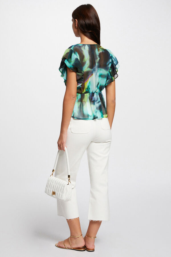 Morgan Top manga corta estampado Estampado azul