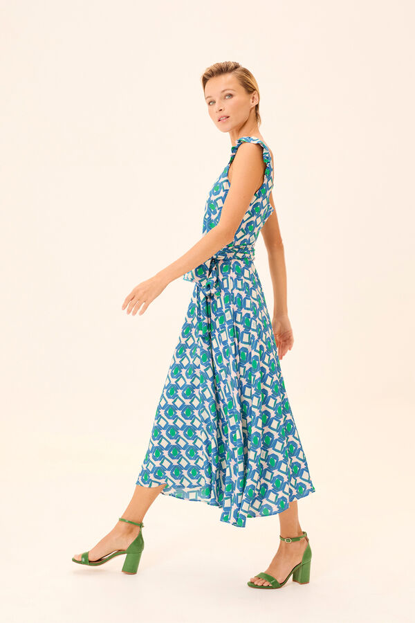 Dolores Promesas Vestido Midi Azul Eda Azul