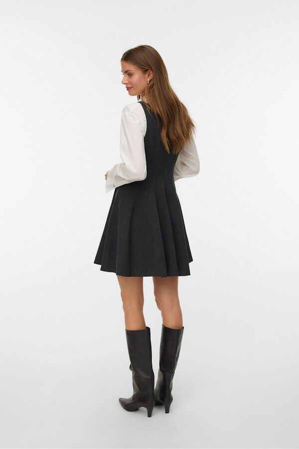 Vero Moda Vestido corto vuelo Gris oscuro