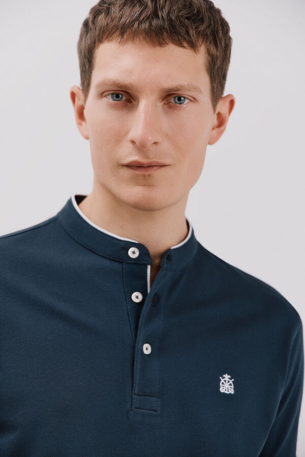 Cortefiel Polo gola mao Azul