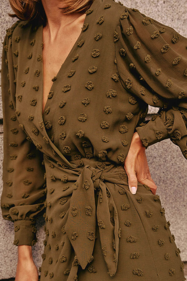 Pol&iacute;n Et Moi Vestido plumeti kaki Kaki