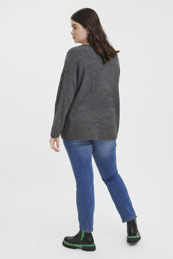 Vero Moda Curve Jersey de punto de manga larga talla grande Gris