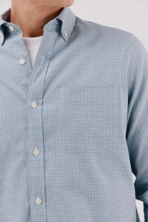 Cortefiel Camisa twill xadrez Azul