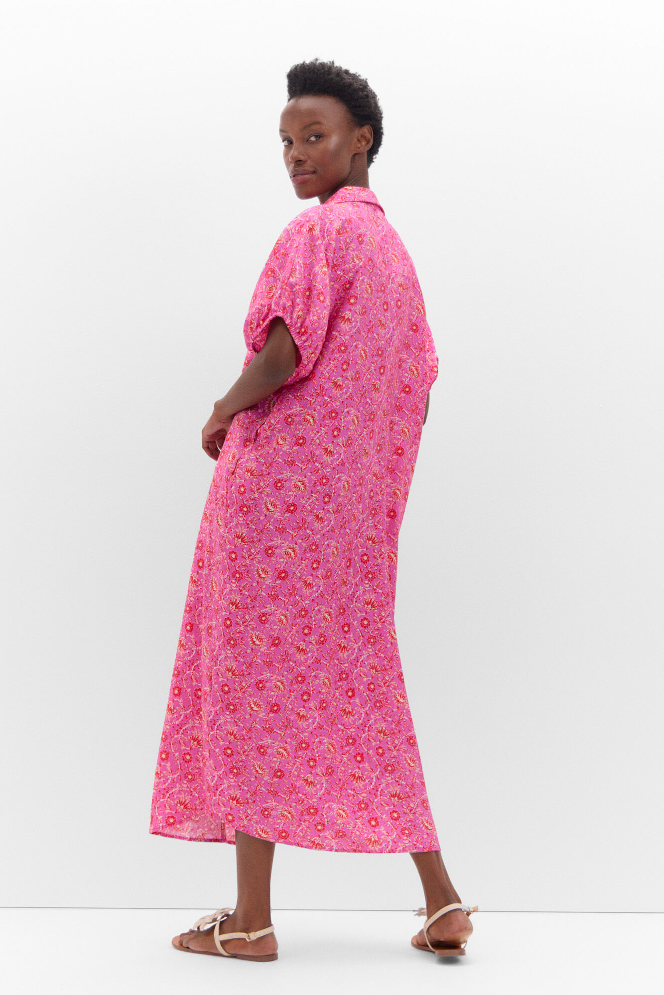 Cortefiel Vestido camisero impressa flor